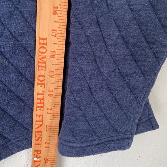 Crown & Ivy Dark Blue Mock Neck 1/4 Snap Quilted Pullover Sweater Men’s Size L - Picture 7 of 9